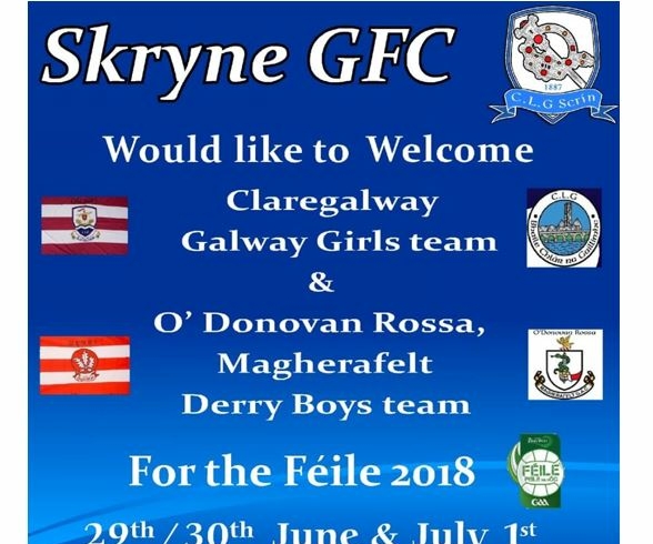 Skryne prepare to welcome the Claregalway girls and O’Donovan Rossa boys for Feile 2018
